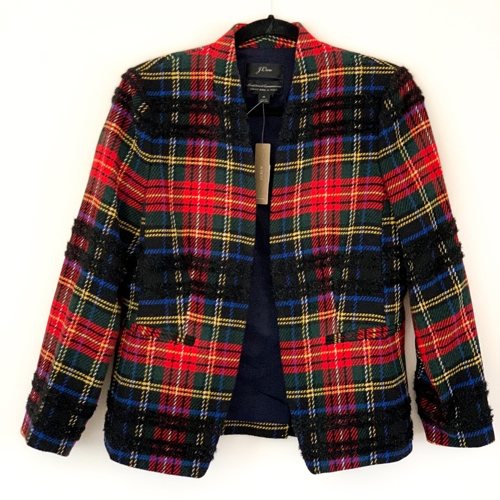 J.Crew Going-out Blazer in Lurex Stewart Tartan | Size 6 | NWT